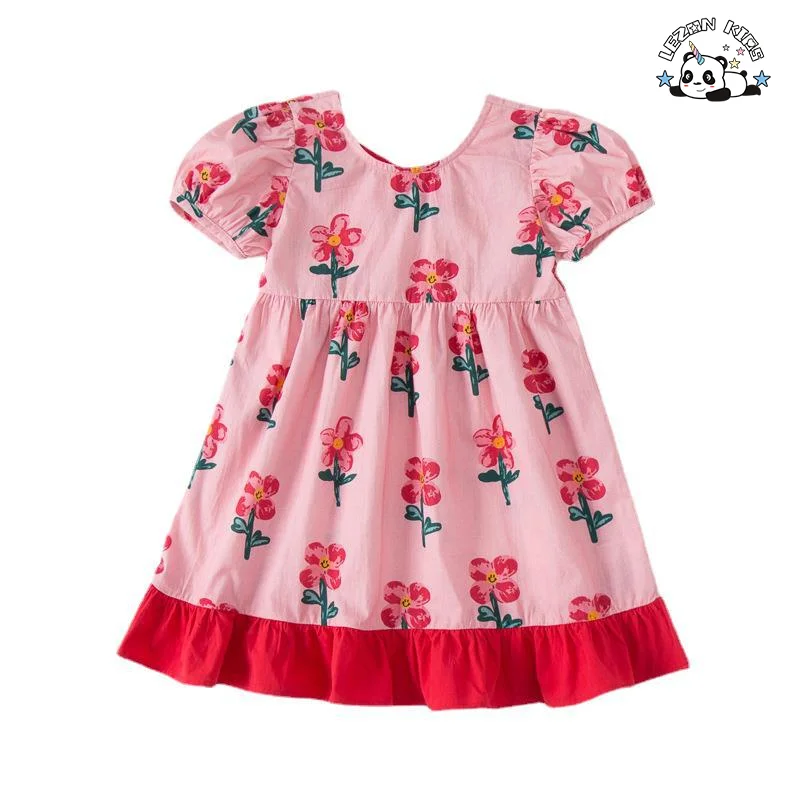Vestido Casual de Verão para Meninas 100% Viscose Vestido de Princesa para Crianças Roupas de Criança Moda vestido infantil sem mangas