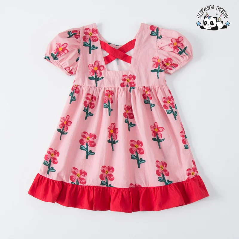 Vestido Casual de Verão para Meninas 100% Viscose Vestido de Princesa para Crianças Roupas de Criança Moda vestido infantil sem mangas - Product Image