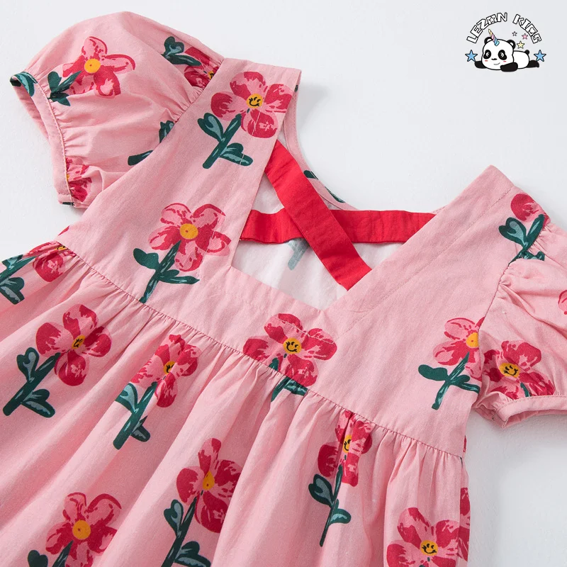 Vestido Casual de Verão para Meninas 100% Viscose Vestido de Princesa para Crianças Roupas de Criança Moda vestido infantil sem mangas - Product Image