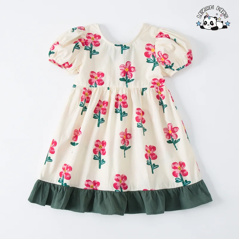 Vestido Casual de Verão para Meninas 100% Viscose Vestido de Princesa para Crianças Roupas de Criança Moda vestido infantil sem mangas - Product Image