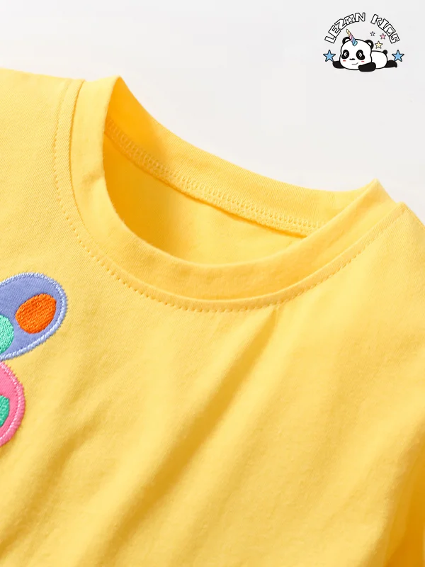 Top Fashion Embroidery Craft Pastoral Style Children's Causal Dress Pure Cotton Fabric Girl Dress - Product Image