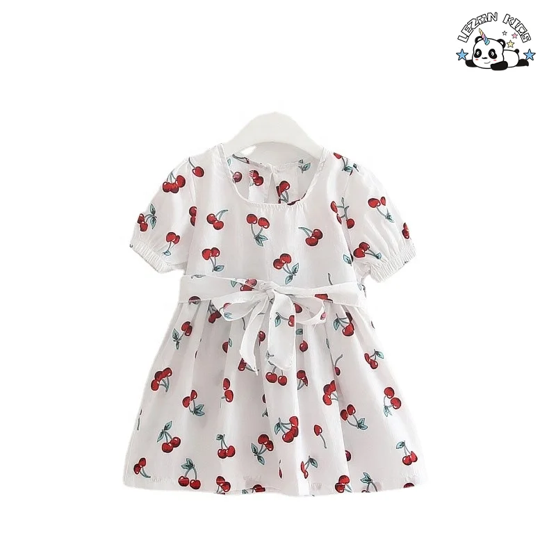 Wholesale Custom Kids Fashionable Girls Dress O-Neck Embroidered Birthday Dress Mix Cartoon Girl Dress - Product Image