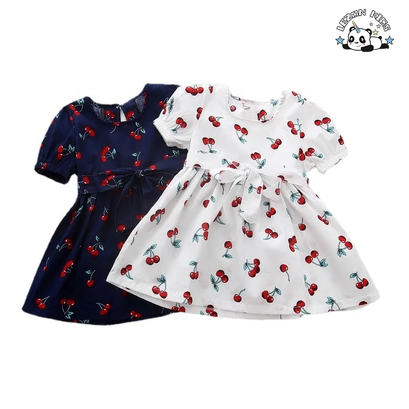 Wholesale Custom Kids Fashionable Girls Dress O-Neck Embroidered Birthday Dress Mix Cartoon Girl Dress - Product Image