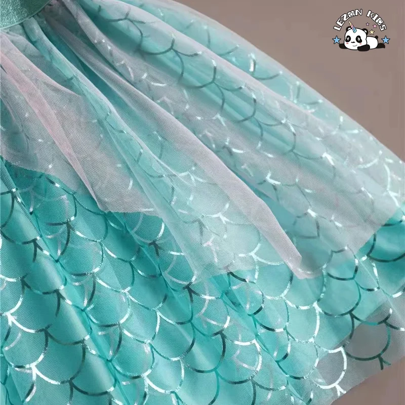 Wholesale Customizable Princess Boutique Dress Sleeveless Cotton Mesh Sequin Girls Dress for 2-14T - Product Image