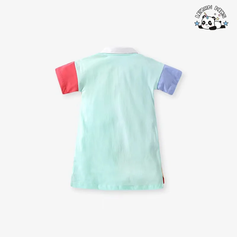 Personalização por atacado do último design de vestido de princesa com padrão de bordado em várias cores de algodão puro para meninas - Product Image
