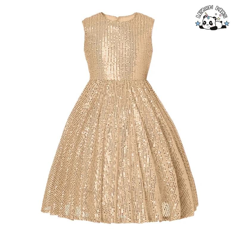 Wholesale Customized Sleeveless Sparkly Kids Party Sequined Dress Princess Dress for Girl