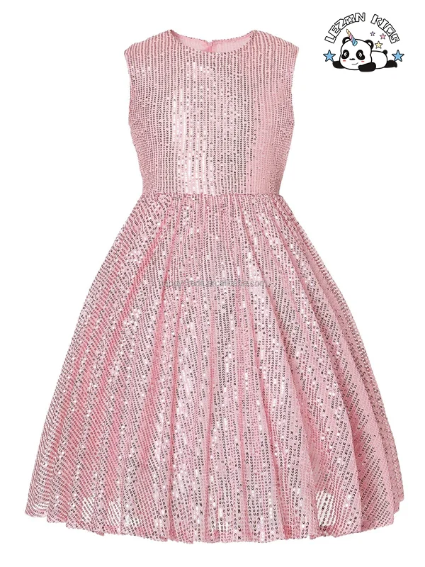 Wholesale Customized Sleeveless Sparkly Kids Party Sequined Dress Princess Dress for Girl - Product Image