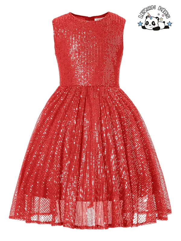 Wholesale Customized Sleeveless Sparkly Kids Party Sequined Dress Princess Dress for Girl - Product Image