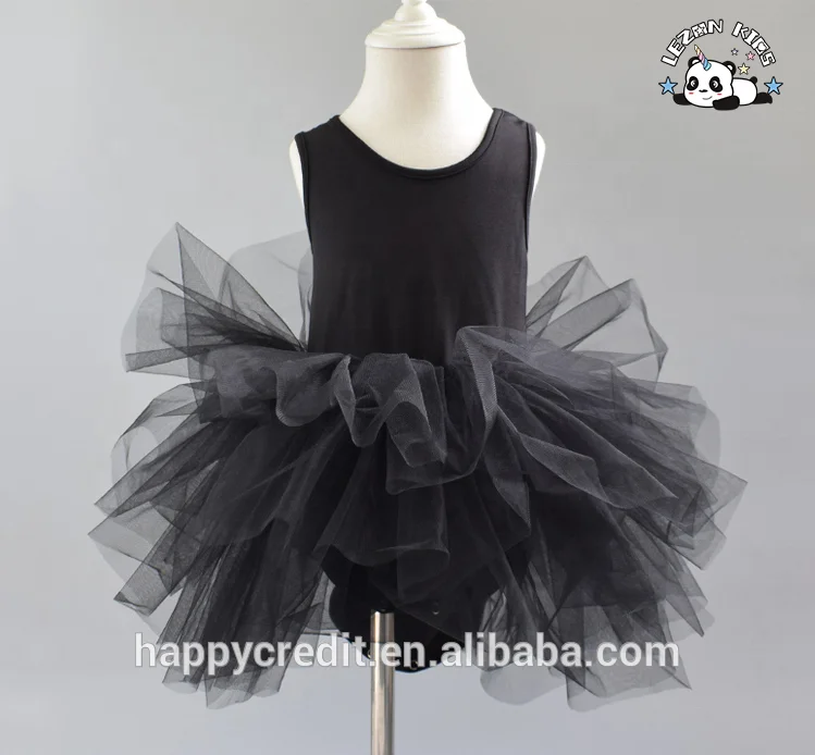 Roupas infantis por atacado Vestido de ballet sem mangas para meninas de algodão e spandex para apresentação de dança - Product Image
