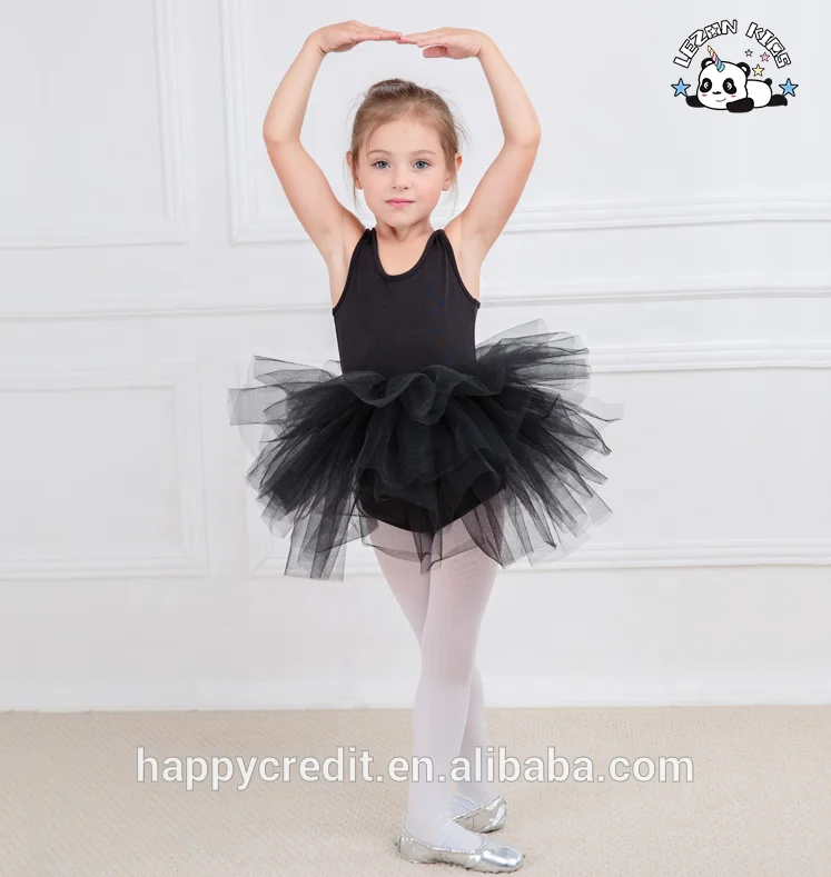 Roupas infantis por atacado Vestido de ballet sem mangas para meninas de algodão e spandex para apresentação de dança - Product Image