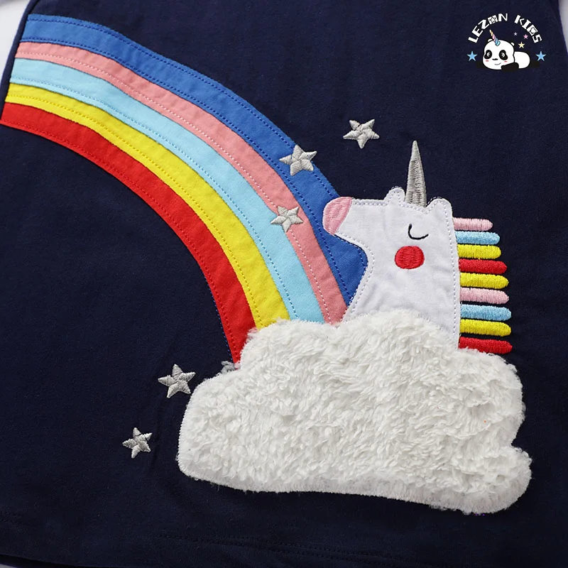 Wholesale Long Sleeve Custom Cartoon Printed Cotton Girls Casual Dresses for Spring - Product Image