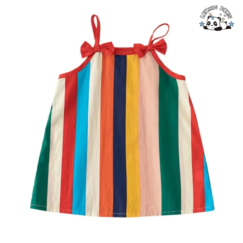 Wholesale New Trends Multi-colors Latest Spaghetti Strap Frocks Girls Party Dresses for Summer