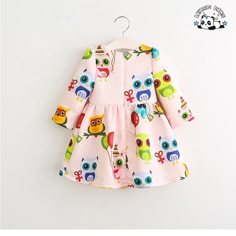 Vestido de Menina Impresso Atacado Vestido de Aniversário Vestido de Princesa Para 2-12 Anos em Rosa Feito na China - Product Image