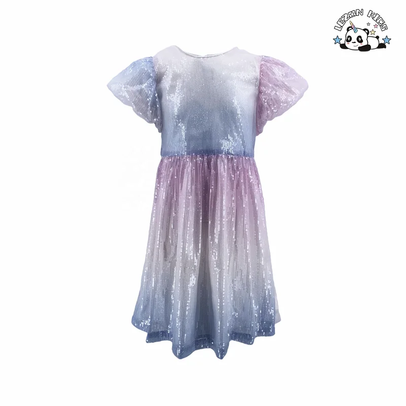 Vestidos Casuais para Meninas Pequenas por Atacado Roupas de Meninas Presente de Dia dos Namorados Vestido A-linha com Lantejoulas Vestidos de Meninas