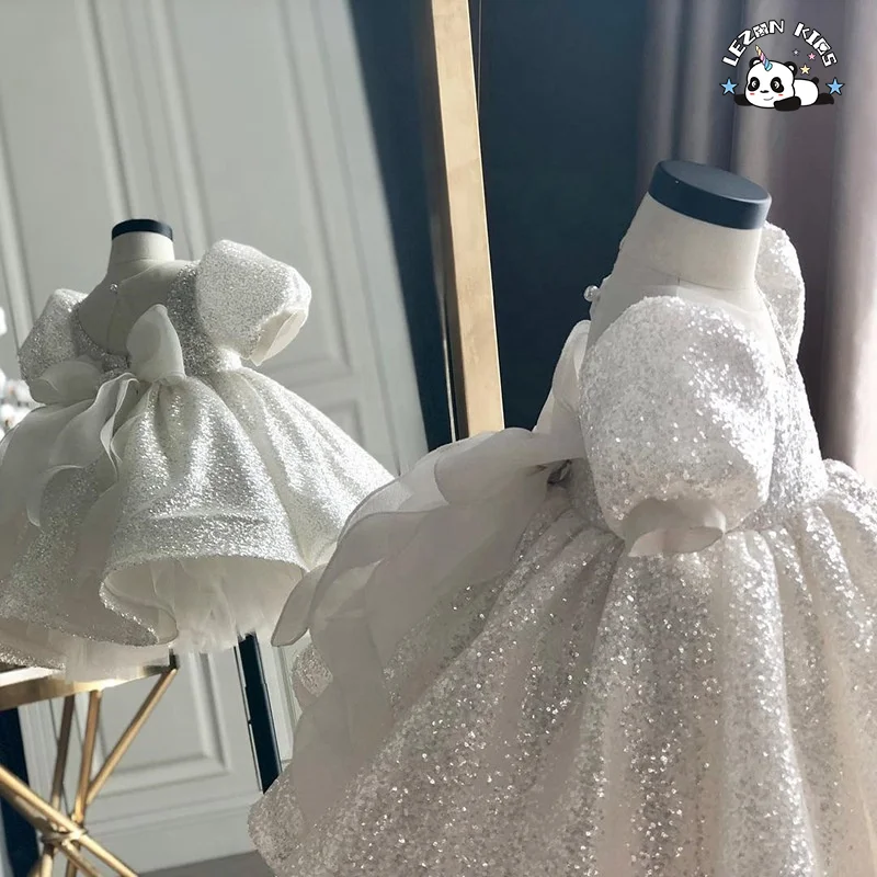 custom kids clothing children Pageant Wedding birthday Party dress baby dress sequined Princess flower girls' dresses - Product Image