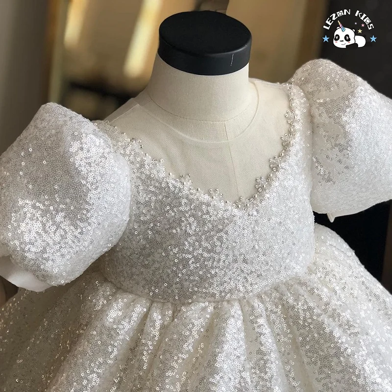 custom kids clothing children Pageant Wedding birthday Party dress baby dress sequined Princess flower girls' dresses - Product Image