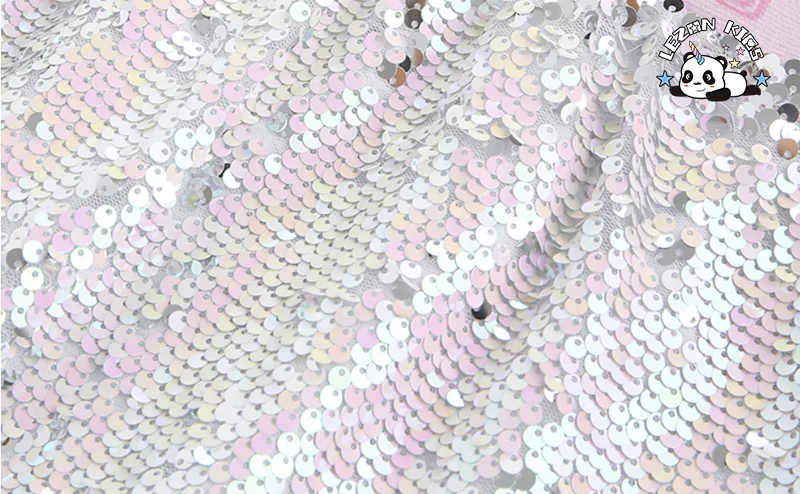 Custom 2-12 Years Girls Pleated Pink Reversible Flip Sequin Skirt - Product Image