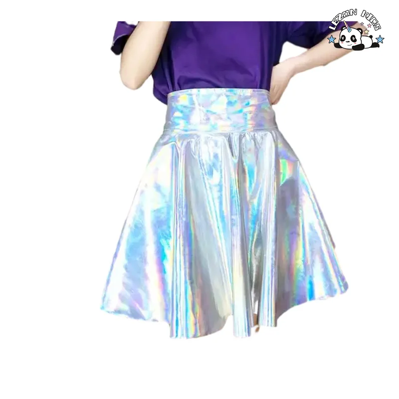 Custom Children Clothing Girls Skirt Laser Metal Skirt For 2-14Years
