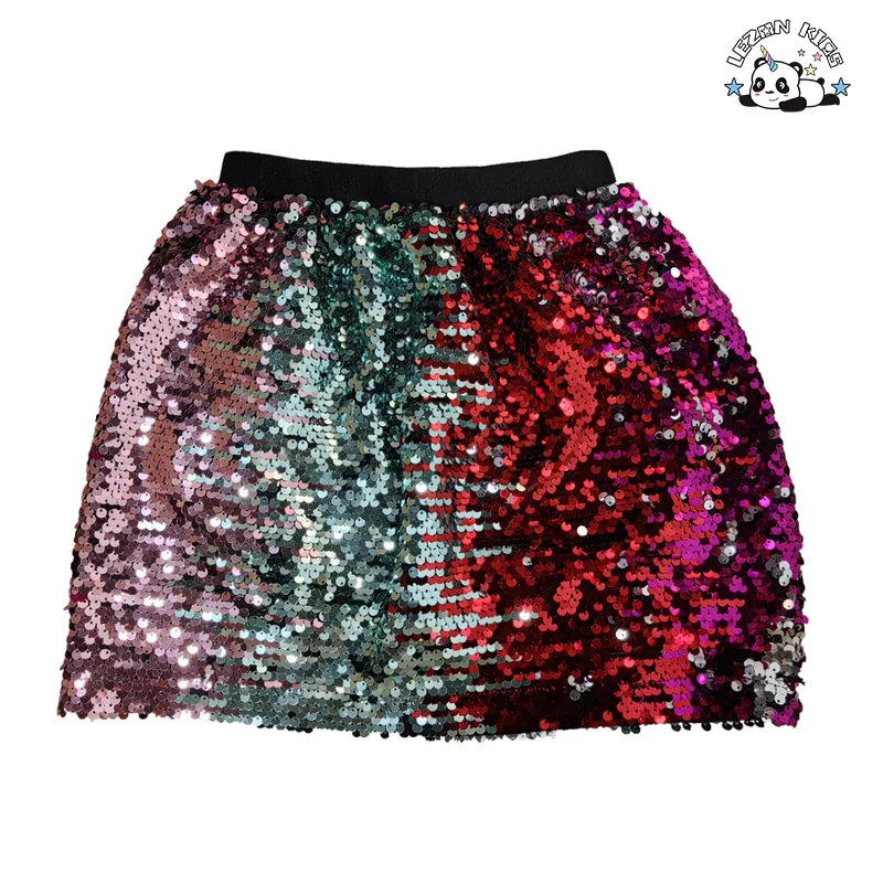 Custom Design Fashion Handmade Sequin Skirt Kid's Casual Summer Girls Dresses and Skirts - Product Image