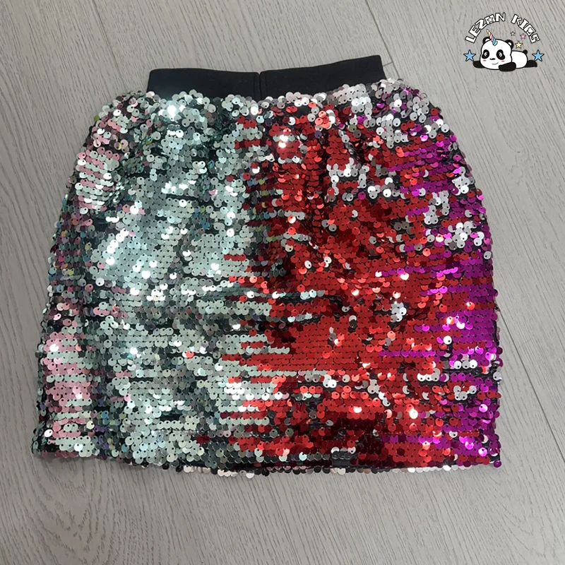 Custom Design Fashion Handmade Sequin Skirt Kid's Casual Summer Girls Dresses and Skirts - Product Image