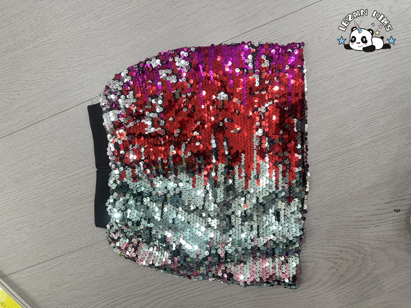 Custom Design Fashion Handmade Sequin Skirt Kid's Casual Summer Girls Dresses and Skirts - Product Image