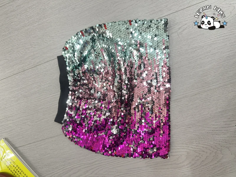 Custom Design Fashion Handmade Sequin Skirt Kid's Casual Summer Girls Dresses and Skirts - Product Image