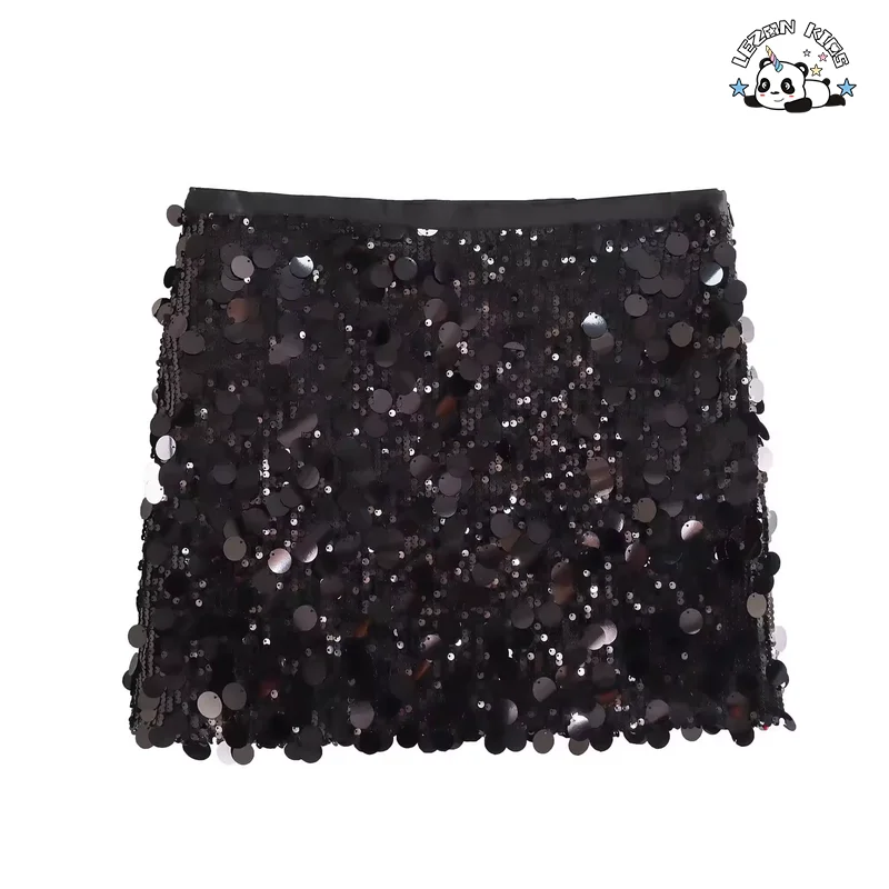 Custom European and American Style Children Skirt Fashion Versatile Sequined Mini Skirt - Product Image