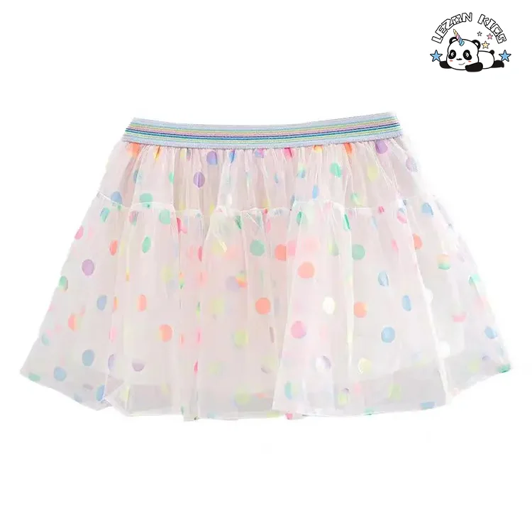 Customizable Colorful Elegant Summer Girls Kids Tutu Skirts Short Cotton Straight Dress Lace Skirts for 2-14T Children