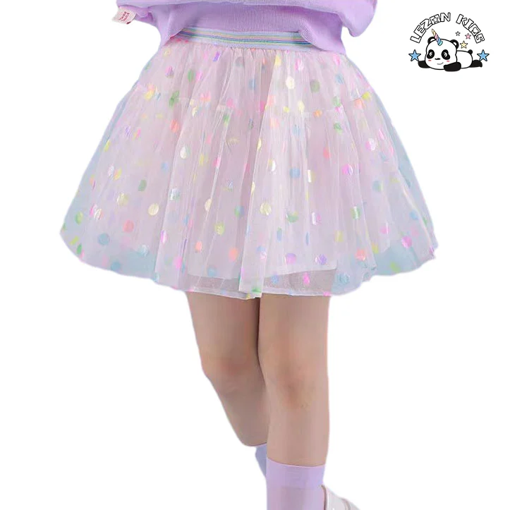 Customizable Colorful Elegant Summer Girls Kids Tutu Skirts Short Cotton Straight Dress Lace Skirts for 2-14T Children - Product Image