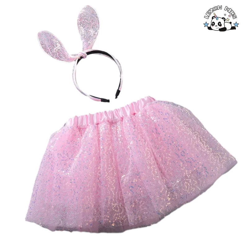 Customizable Girl Princess Poncho Skirt Short Skirt Sequin Gauze Baby Dance Skirt - Product Image