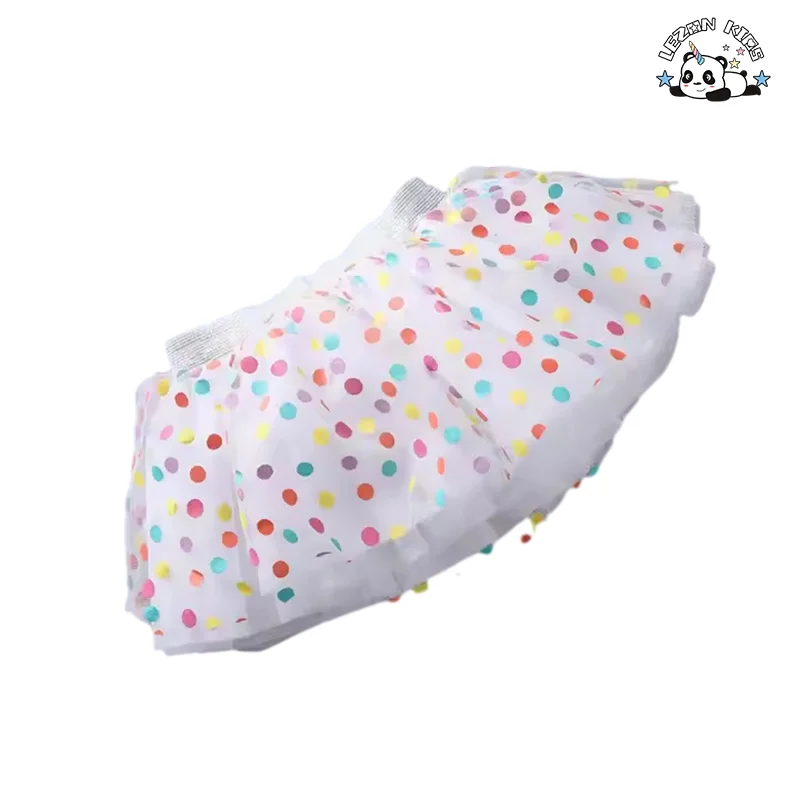 Customizable Girls' Skirt New Style Children's Ballet Performance Skirt Colorful Dot Tutu Skirt Suit - Product Image