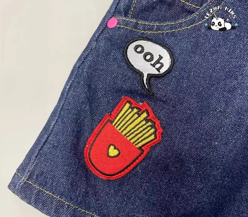 Customizable New Arrival Kid Girl Denim Blue A-line Skirt Patchwork Jeans Skirt for 2 to 14 Years - Product Image