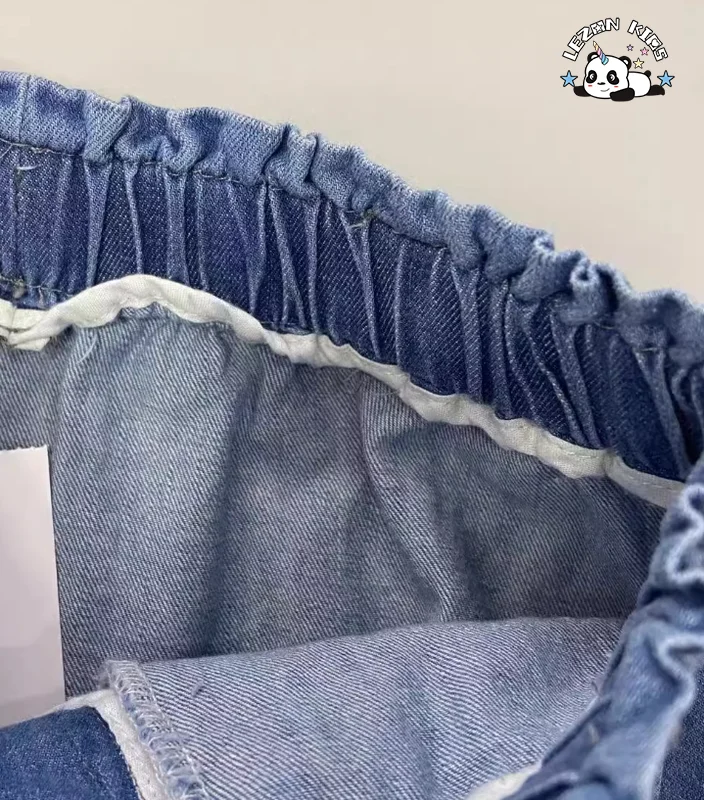 Customizable New Arrival Kid Girl Denim Blue A-line Skirt Patchwork Jeans Skirt for 2 to 14 Years - Product Image