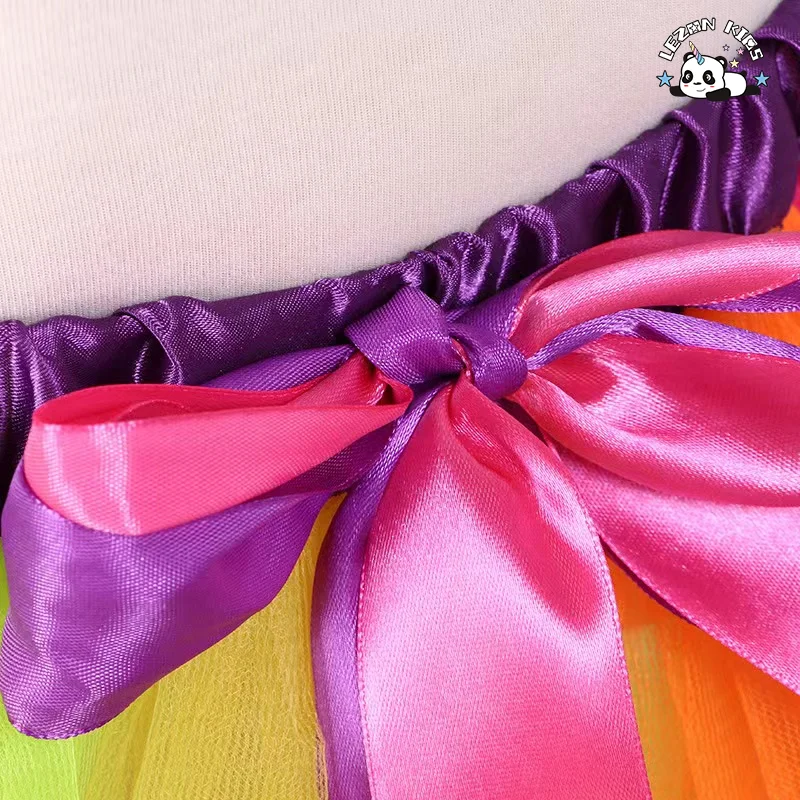 Customizable New Fahion Multi-color Puffy Cute Bow Tulle Girls Tutu Skirt For2-14 Years Old - Product Image