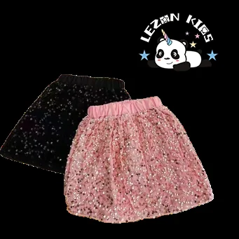 Conjunto de saia personalizável com lantejoulas brilhantes para meninas, saia chique para meninas - Product Image