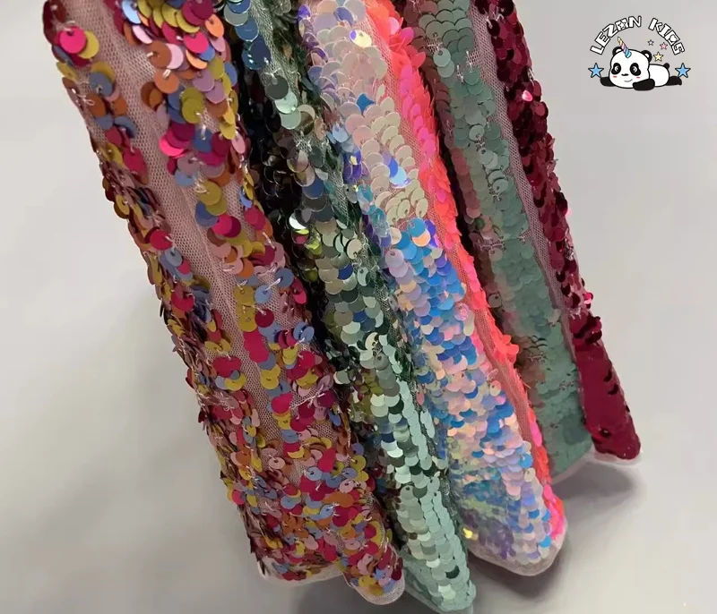 Customize Designs Stylish Girls Sequin Skirt Satin Lining Kids Summer Skirts - Product Image
