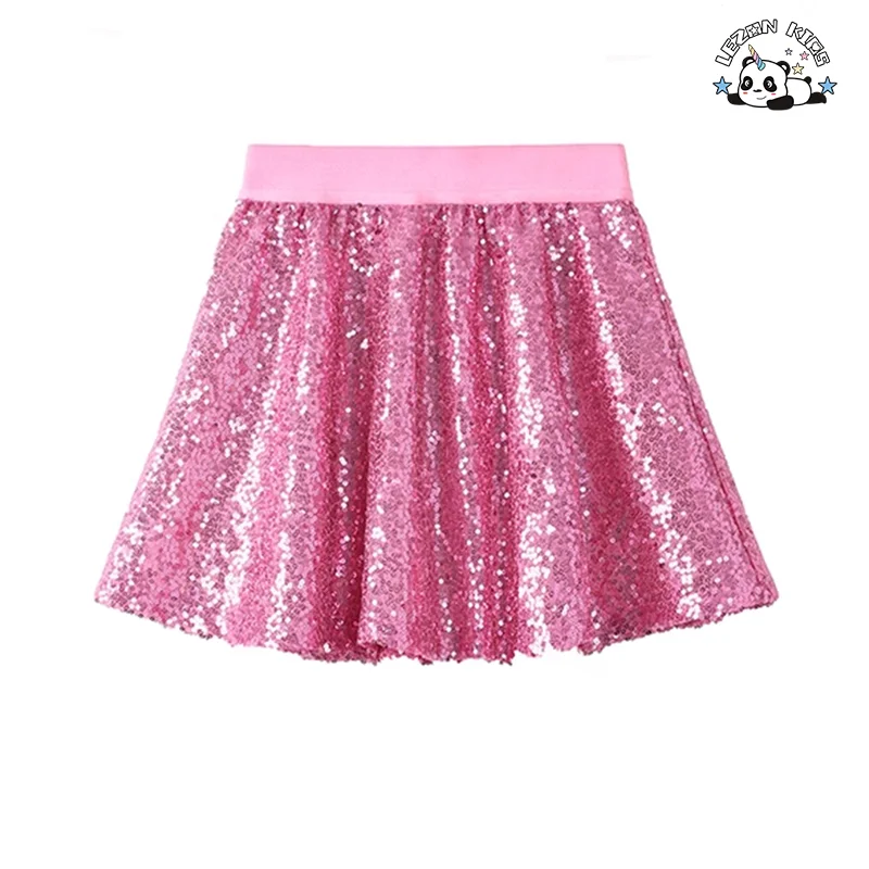 Saia de Tecido de Lantejoulas Personalizável no Estilo A-line com Laço Saia Macia para Meninas Saias de Lantejoulas para Crianças - Product Image