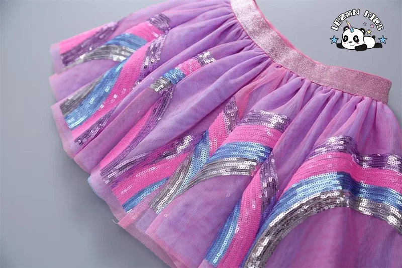 Customize Sequins Rainbow Tutu Skirt for Girls Kids Toddlers in Summer for 4 Year Girls Tutu Dress - Product Image