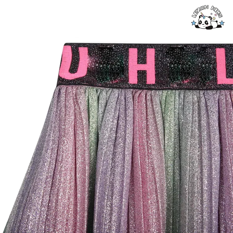 Customized Metallic Pleated Skirt Young Sexy Mini Summer Girls Skirts for 2-14T - Product Image