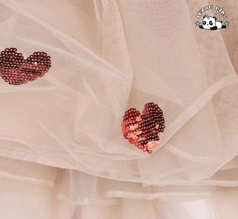 High End Kids Summer Fashion Cute Tutu Skirts Sequined Heart Skirt for Girls - Product Image