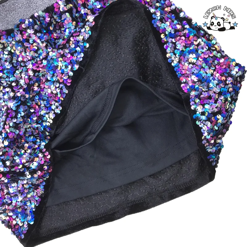 Hot sales Custom Breathable Cotton Lining Kids Sequin Party Skirt Baby Girls Sequin Mini Skirt - Product Image