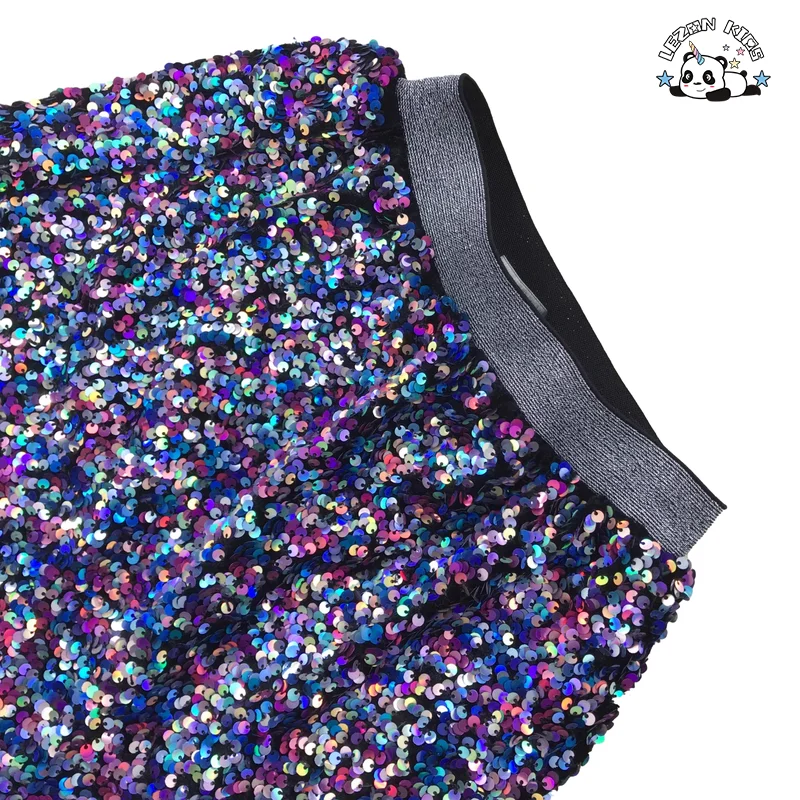 Hot sales Custom Breathable Cotton Lining Kids Sequin Party Skirt Baby Girls Sequin Mini Skirt - Product Image