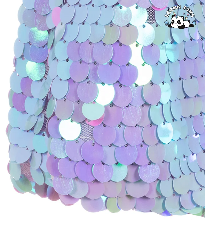 Manufacturers' Shimmering Blue Pink Sequin Pleated Girl Mini Skirts for Girls Breathable Western Style Children Clothing - Product Image