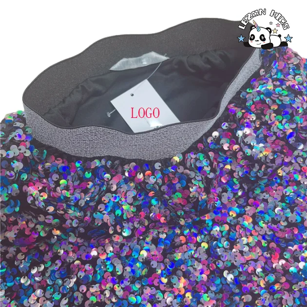 Novo em 2024 Saia Elástica Multicolorida com Lantejoulas para Meninas, Saias A-lin para Meninas e Crianças - Product Image