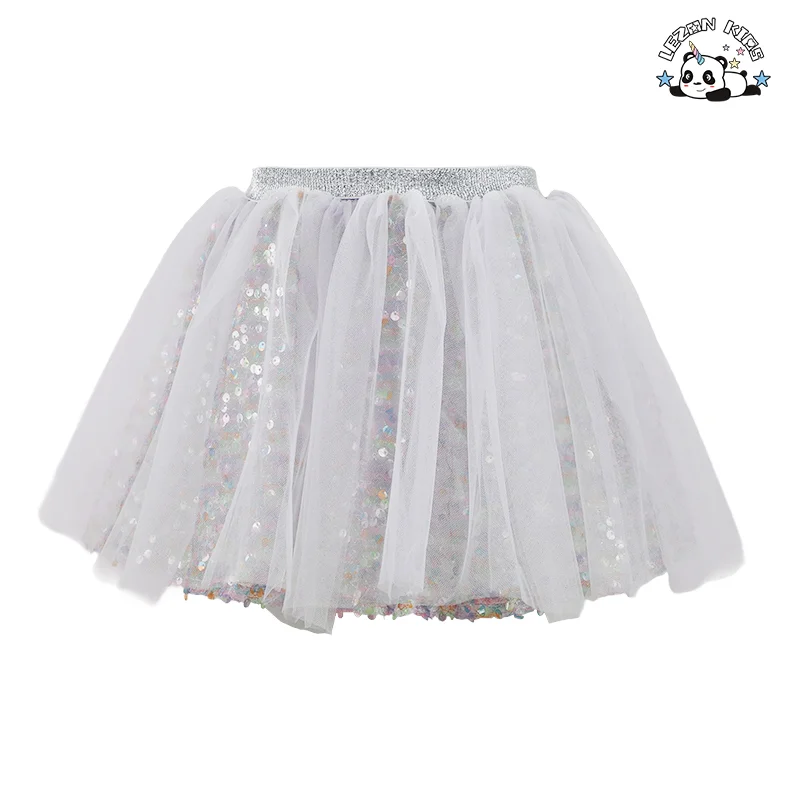 OEM Custom Children Sparkle Party Skirt Dance Glitter Tutu Skirts Sequins Girls Skirts - Product Image