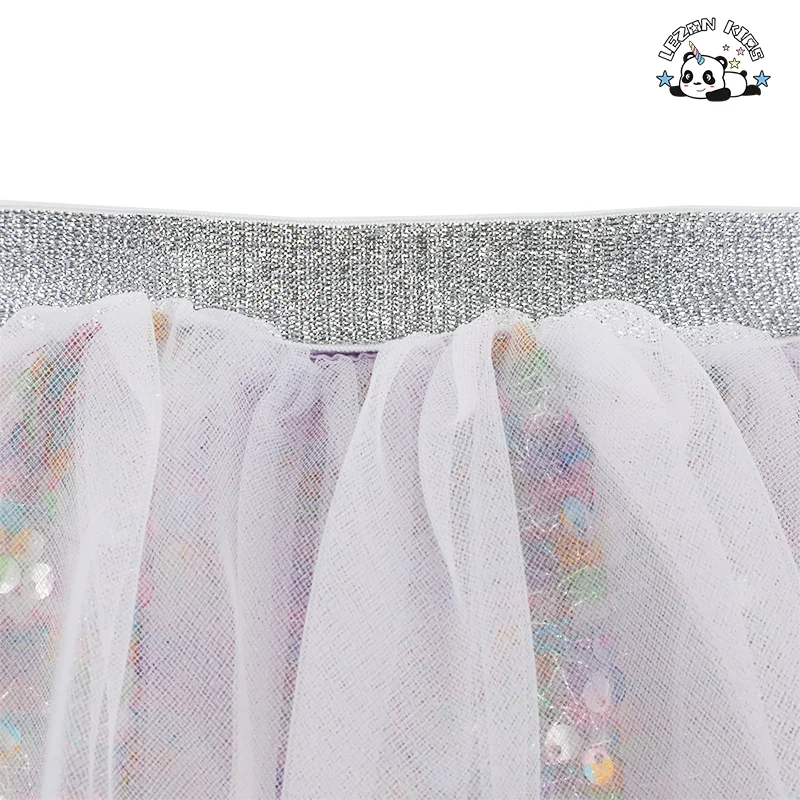 OEM Custom Children Sparkle Party Skirt Dance Glitter Tutu Skirts Sequins Girls Skirts - Product Image