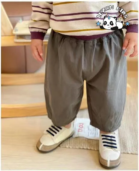 Customizable Factory Wholesale Waistband Casual Locking Hem Pants Toddler Cotton Harem Pants Baby Boy Pants - Product Image