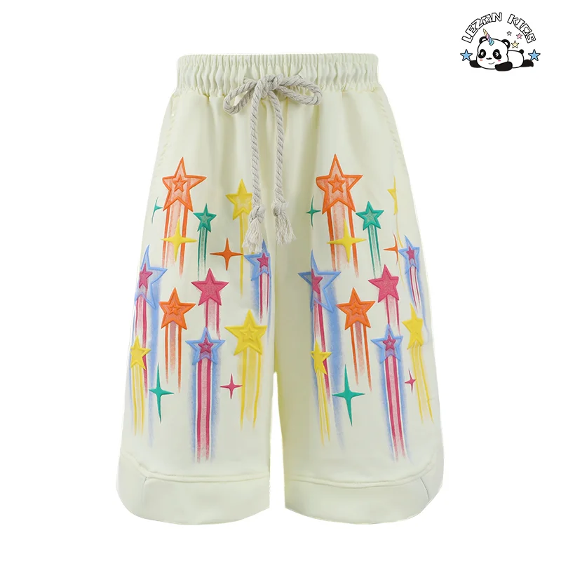 Roupas de menino personalizáveis OEM Roupas infantis da moda Tendência Relaxado Reto Casual Esportes Rua Menino Impressão Calças
